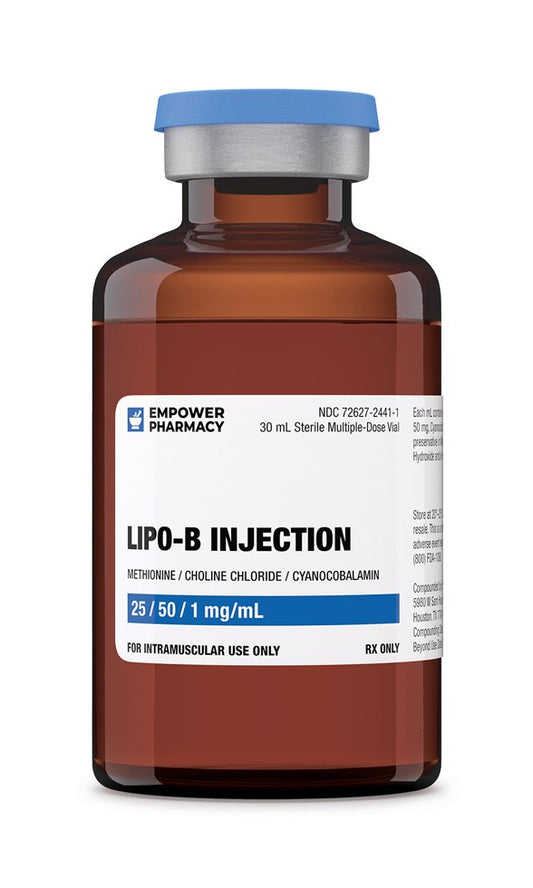 LIPO-B (METHIONINE / CHOLINE CHLORIDE / CYANOCOBALAMIN) INJECTION (MC / B12) 25/50 1mg/ml - 30mL * (Empower)