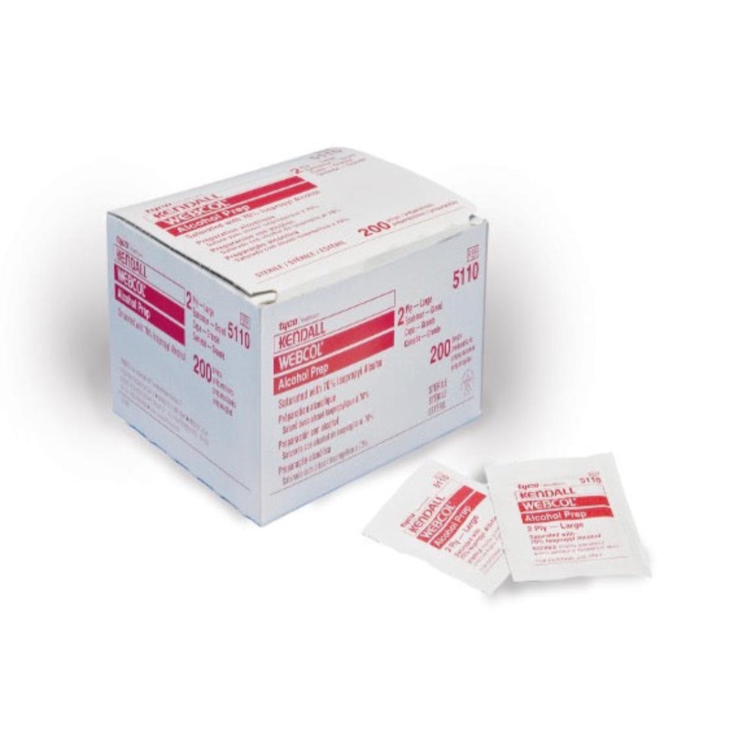 Prep Pads: WEBCOL Alcohol Prep Pads, Sterile, 2-Ply, Size L