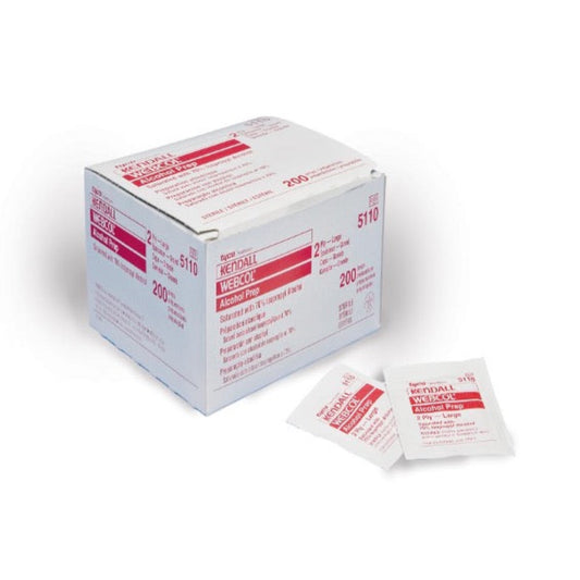 Prep Pads: WEBCOL Alcohol Prep Pads, Sterile, 2-Ply, Size L
