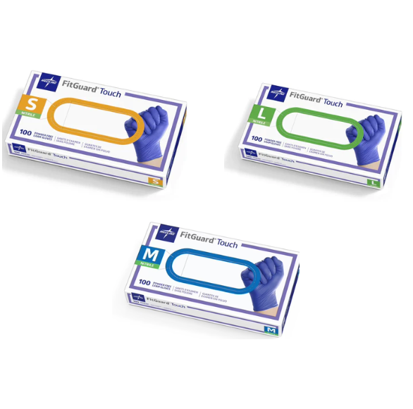 FitGuard Touch Powder-Free Nitrile Exam Gloves - 100/BX